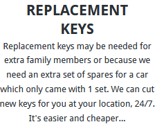 Replacement Keys Leeds